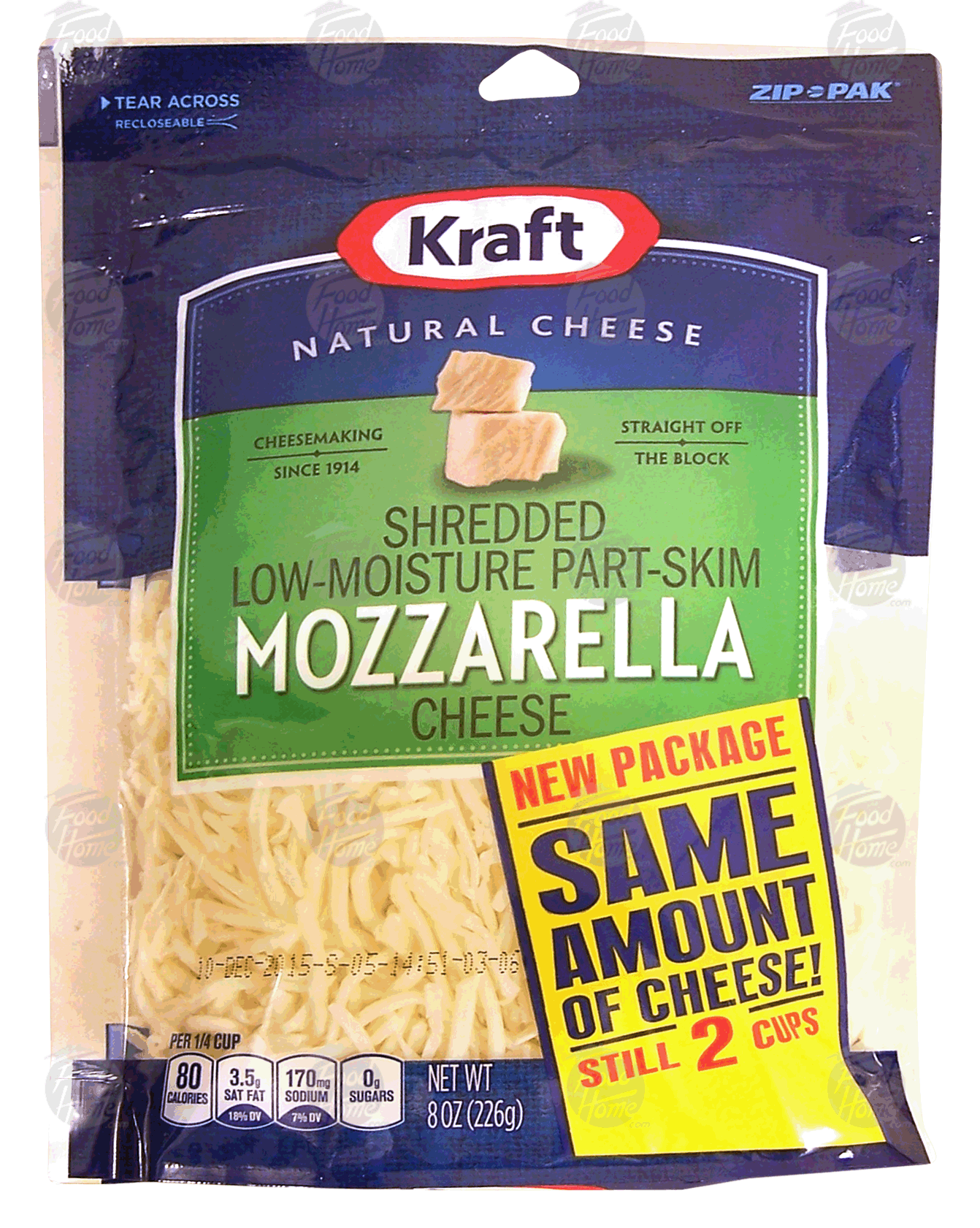 Kraft Natural Cheese mozzarella shredded cheese, low-moisture part-skim Full-Size Picture
